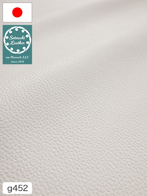 【半裁】牛クロム革 / 瀬戸内レザー / シボ型押し / 1.5mm (ホワイト) [50%OFF]