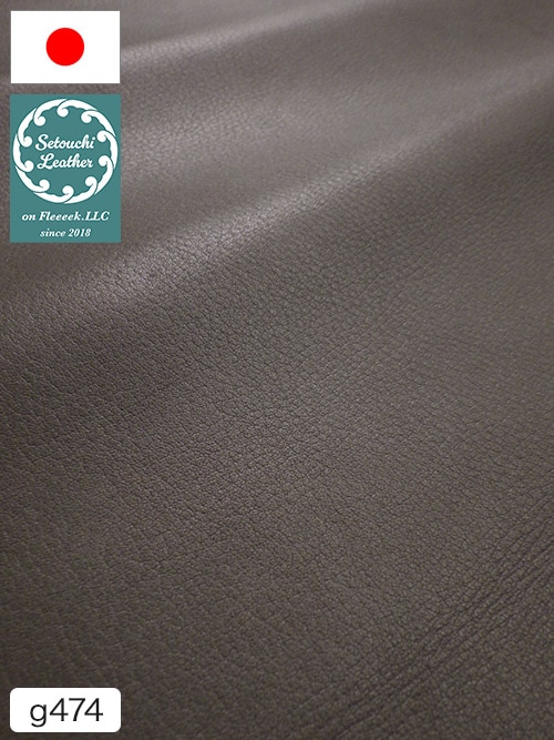 【半裁】牛クロム革 / 瀬戸内レザー / 素上げ / 1.3mm (グレー) [50%OFF]