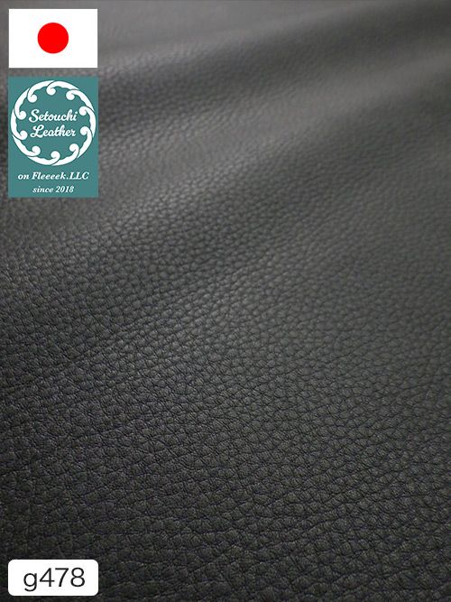 【半裁ハーフ】牛クロム革 / 瀬戸内レザー / 天然シボ / 1.3mm (グレー) [50%OFF]