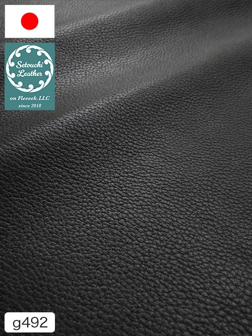 【半裁】牛クロム革 / 瀬戸内レザー / シュリンク / 1.6mm (ダークグレー) [50%OFF]