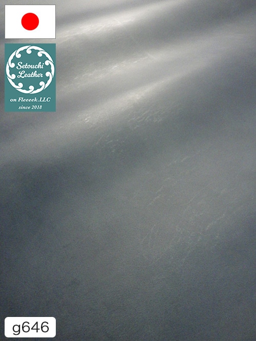 【半裁】牛クロム革 / 瀬戸内レザー / アンティーク / 1.0mm (サックスブルー) [50%OFF]