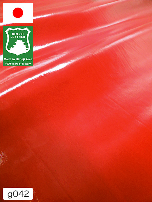 【半裁ハーフ】牛クロム革 / 姫路レザー / 絞り加工 / 1.0mm (レッド) [50%OFF]