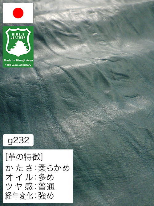 【半裁ハーフ】牛革クロム鞣し / 姫路レザー / プルアップ / 絞り加工 / 1.0mm (ブルー) [50%OFF]