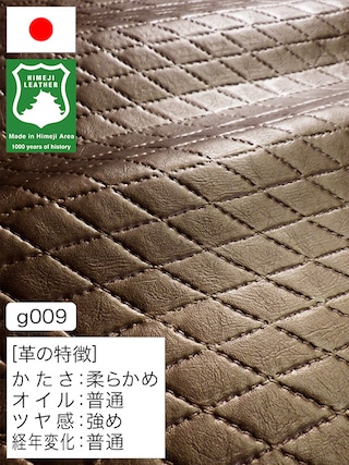 【半裁ハーフ】牛革クロム鞣し / 姫路レザー / ダイヤステッチ型押し / 1.0mm (アンティークゴールド) [50%OFF]