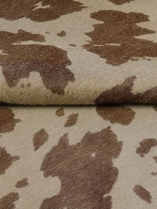 牛毛皮【各サイズ】1.5mm/プリント(ホルスタイン柄)/ベージュ×茶