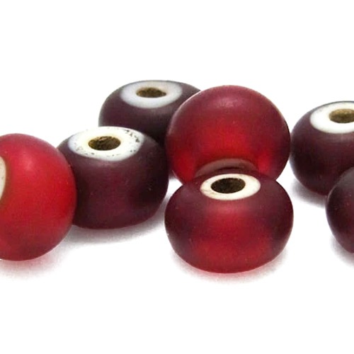 ホワイトハーツビーズ / 外径11mm / 内径3mm (レッド) [39%OFF]