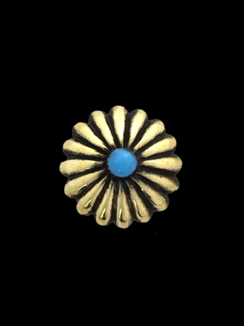 真鍮製 / コンチョ / ブルーターコイズ / ネイティブ / 18mm [30%OFF]