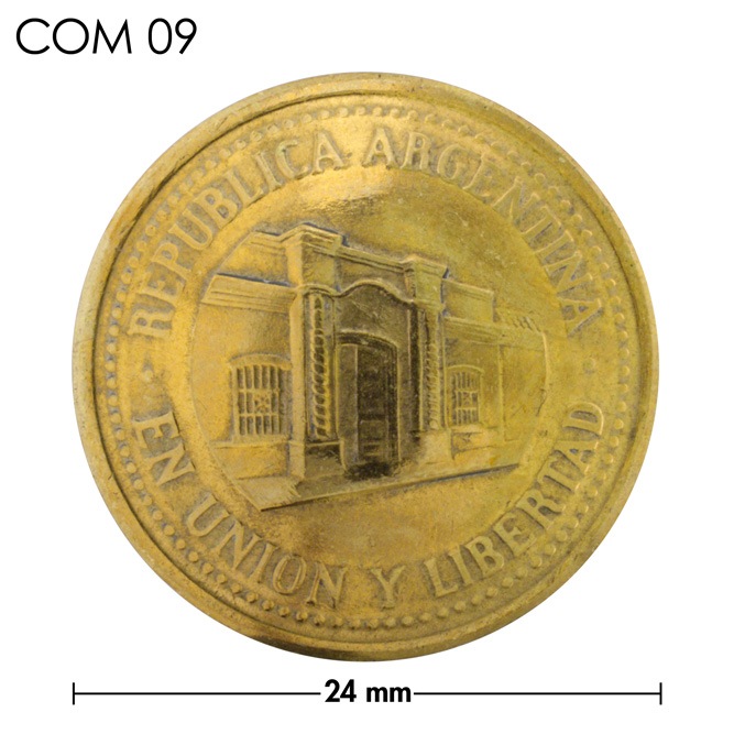 コンチョ / アルゼンチン / 50センタボ / 建物 / 真鍮色 / 24mm [30%OFF]
