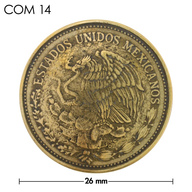 コンチョ / メキシコ / 100ペソ / 鷲 / 真鍮色 / 26mm [30%OFF]