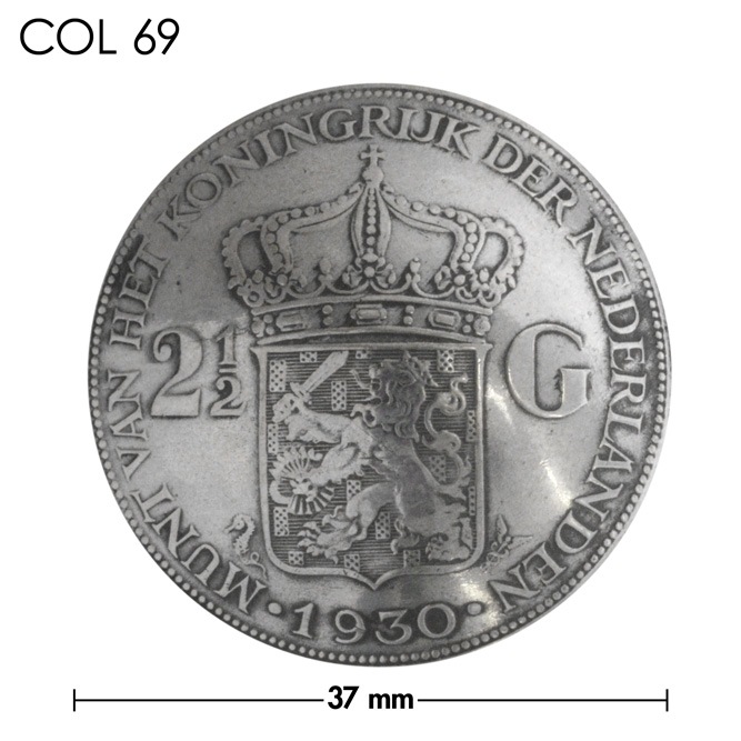 コンチョ / オランダ / 2＆1/2ギルダー / 王冠 / 銀貨 / 銀色 / 37mm [20%OFF]
