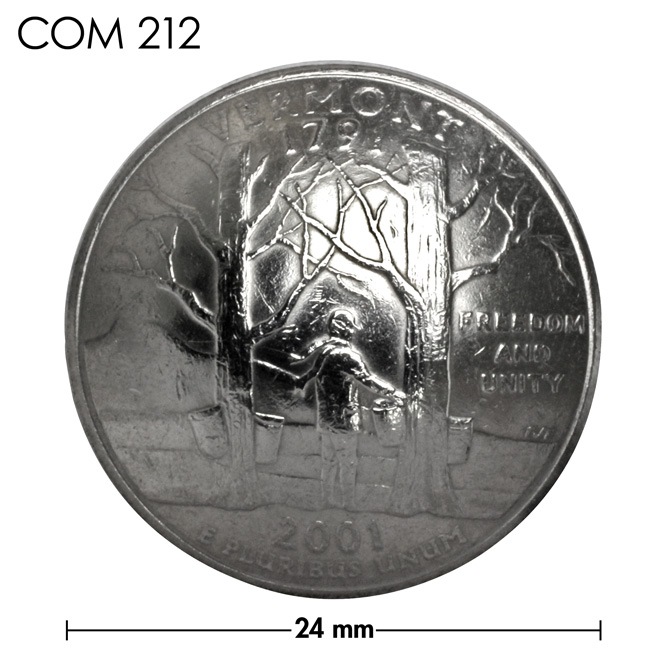 コンチョ / アメリカ / バーモント州 / 25セント / 楓の木 / 銀色 / 24mm [20%OFF]