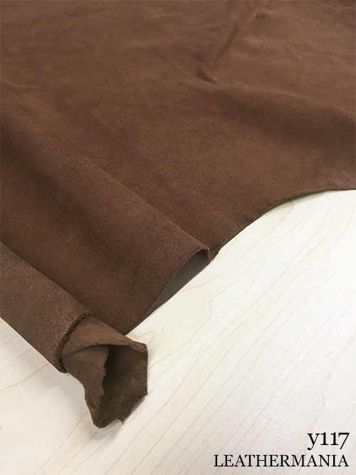ヤギ革【丸革】スエード / 1.0mm (赤茶) [50%OFF]