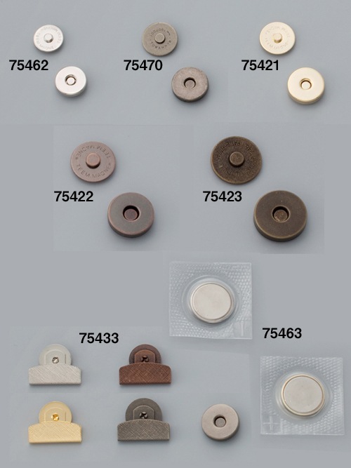 レザークラフト金具のマグネット / 丸型 / 14mm / 1コ (ニッケル)