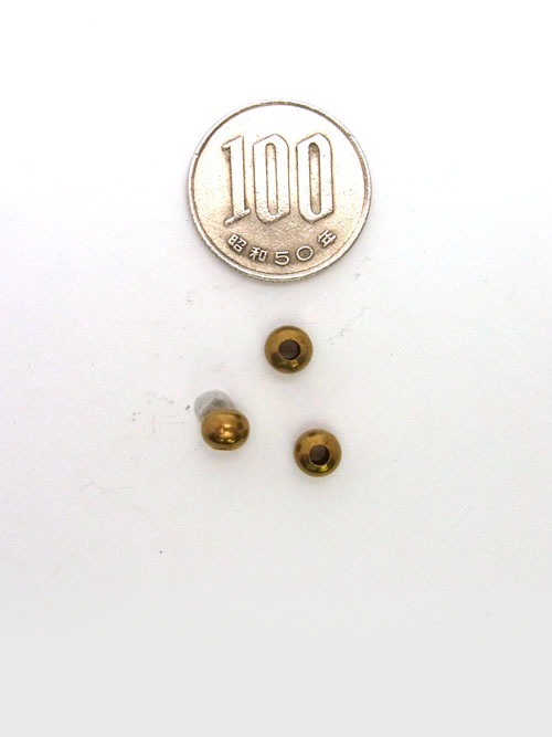 レザークラフト金具の真鍮製 / ビーズ / 6mm