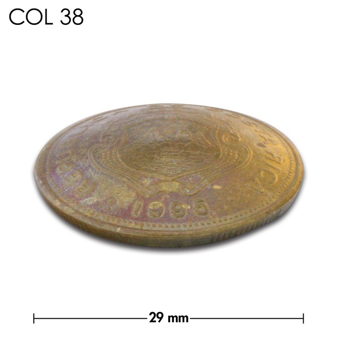 レザークラフト金具のコンチョ コスタリカ 100コロン 紋章 真鍮色 29mm