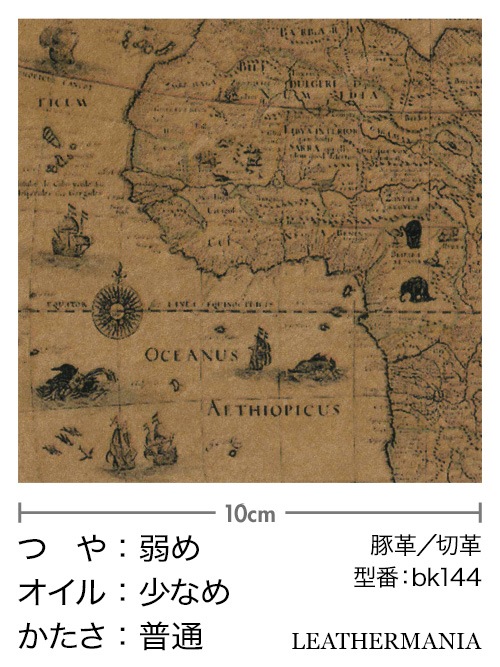 ピッグスエード【各サイズ】プリント(地図柄)/キャメル