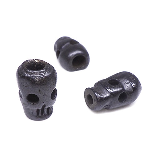 骨製 / スカルビーズ / 外径6～8mm / 内径2mm (黒) [30%OFF]