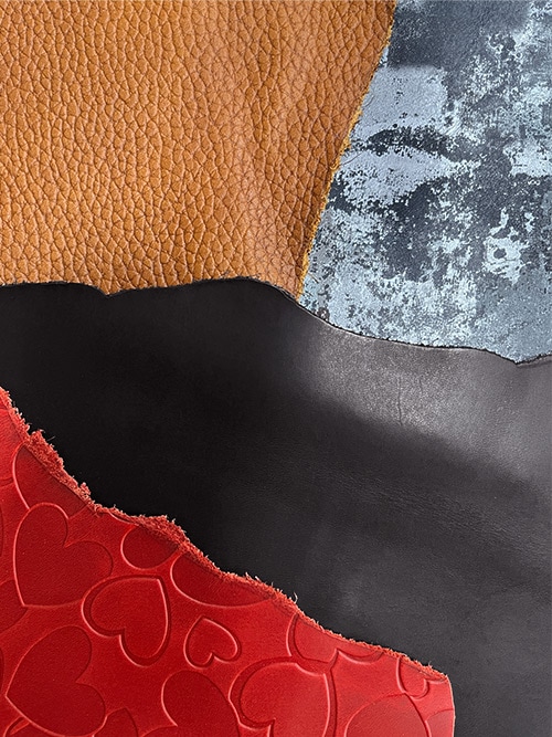 レザークラフト皮革の【はぎれ】牛タンニン革 / 姫路レザー / 500g