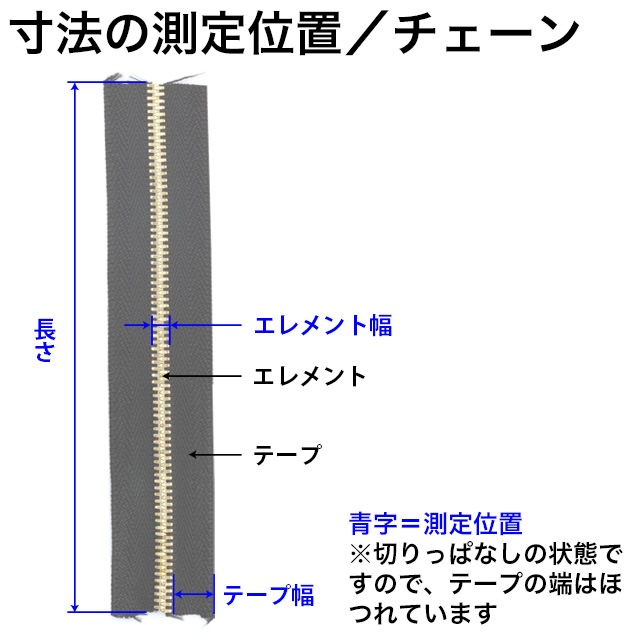 レザークラフト仕立て材料のファスナーチェーン / エクセラ