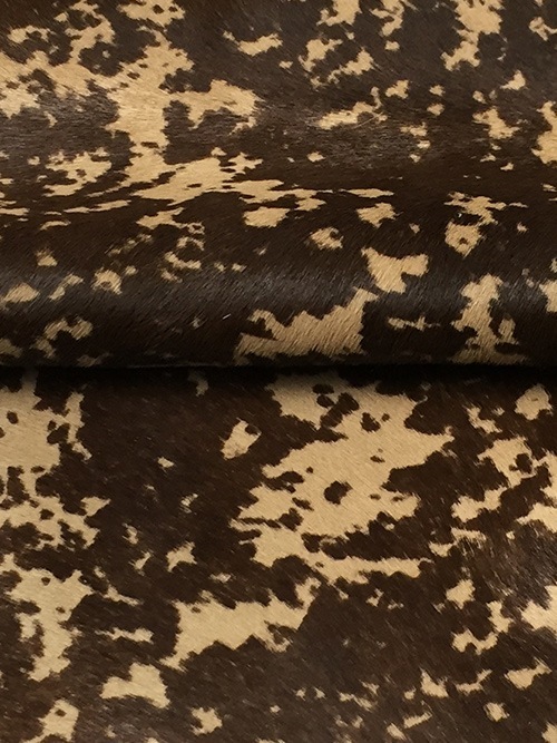 【切り革】牛毛皮 / ホルスタイン柄 / 1.2mm (ベージュ×焦茶) [5%OFF]