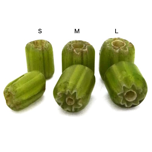 シェブロンビーズ / 外径5mm / 内径1.5mm (全3サイズ・グリーン) [30%OFF]