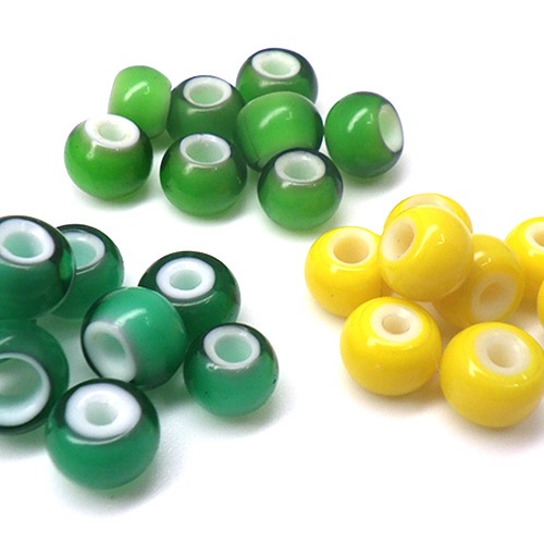 ホワイトハートビーズ / 外径7.5mm / 内径2mm  (全3色)