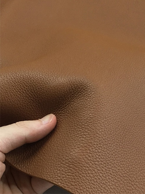 レザークラフト皮革の【切り革】牛クロム革 / トーゴ (ブラウン)