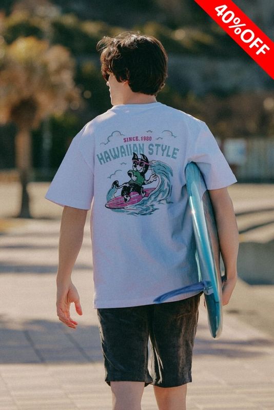 SURF DOG PRINT TEE