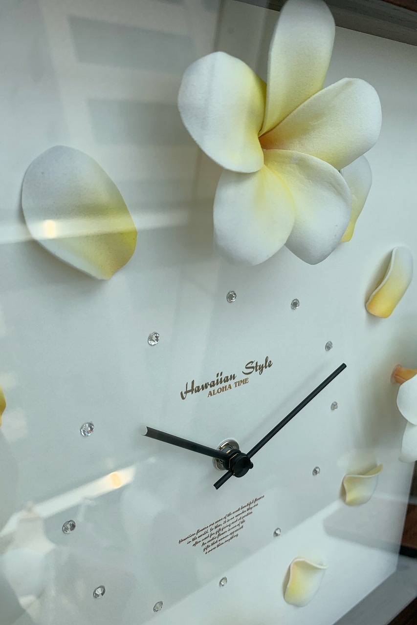 FrangiPani Clock　掛け時計　プルメリア　ピンク　ハワイアン FrangiPani Clock 掛け時計 プルメリア ピンク ハワイアン