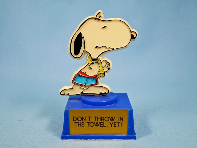ビンテージ　スヌーピー　トロフィー　青台座 ビンテージ Aviva 1970～80's スヌーピー トロフィー ボクシング 青
