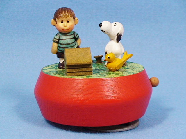 送料無料】ビンテージ ANRI 70' スヌーピー オルゴール Snoopy＆Linus