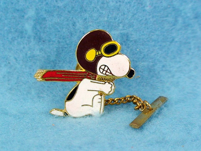 ビンテージ Aviva 1970～80's スヌーピー Tie tac Pin チェーン付