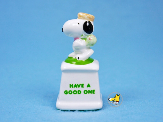 ビンテージ Aviva '74 スヌーピー Mini Ceramic トロフィー Have a