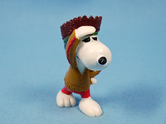 ビンテージ Determined 80' スヌーピー PVC フィギュア インディアン