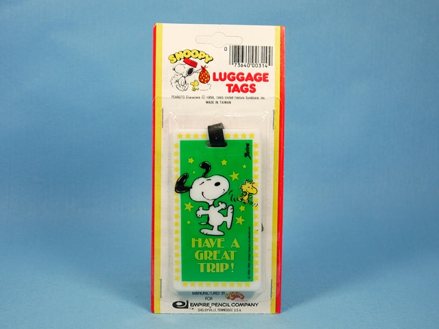 ビンテージ Aviva '79 スヌーピー Luggage Tag 荷物札 “ Have A