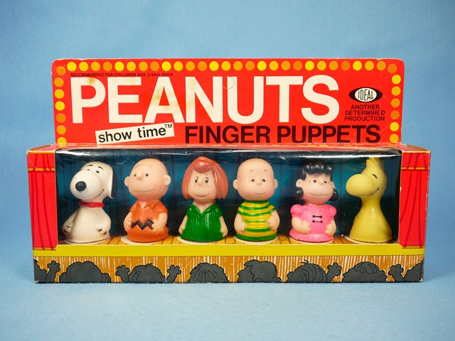ビンテージ IDEAL '76 スヌーピー Peanuts Finger Puppet 新品箱入