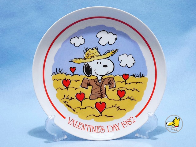 ビンテージ Schmid '82 スヌーピー Valentine Plate 1982年 壁掛け