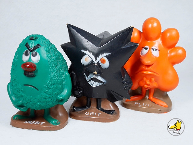 Hoover Grit ソフビフィギュア Hoover Vacuum Vinyl Squeeze Figure 3 Set フーバー ビンテージ