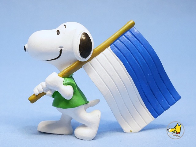 スヌーピー pvc フィギュア ビンテージ Comics spain '90s スヌーピー PVC フィギュア Flag ブルー
