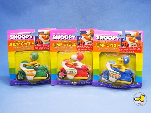 ビンテージ ITT '80s スヌーピー Jump Cycle Motorized Toy スヌーピー