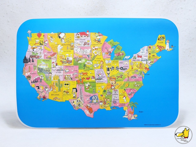 ビンテージ MetLife スヌーピー USA Map Placemat ランチョンマット