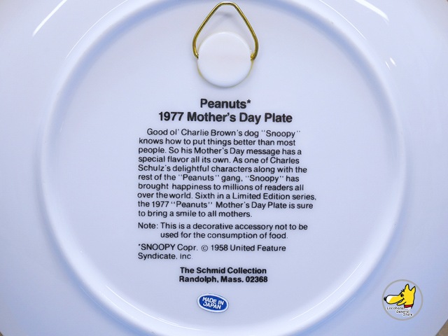 �ӥ�ơ�����Schmid  '77  ���̡��ԡ� Mother's Day 1977ǯ��Plate���ɳݤ���Ȣ��