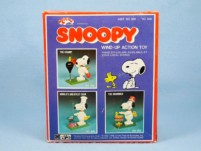 ビンテージ Aviva '77 スヌーピー Wind-up Action Toy ボクシング 箱入