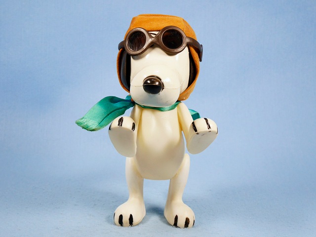 ビンテージ Snoopy スヌーピー Pocket Doll Flying Ace ソフビ 茶