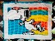 ビンテージ　スヌーピー　'70s　フロアマット  ローラースケート