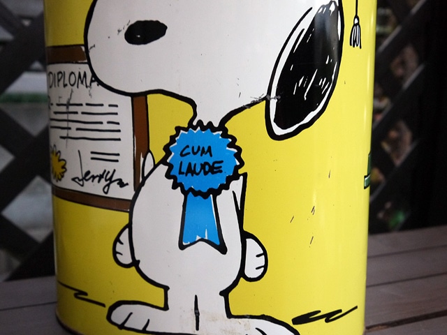 ビンテージ CHEIN '74 スヌーピー Trash box ゴミ箱 イエロー