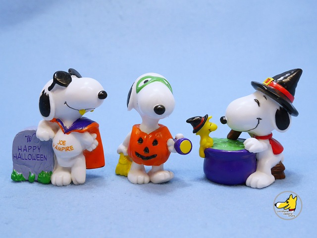 ビンテージ Whitman's '90s スヌーピー PVC フィギュア Halloween 3体