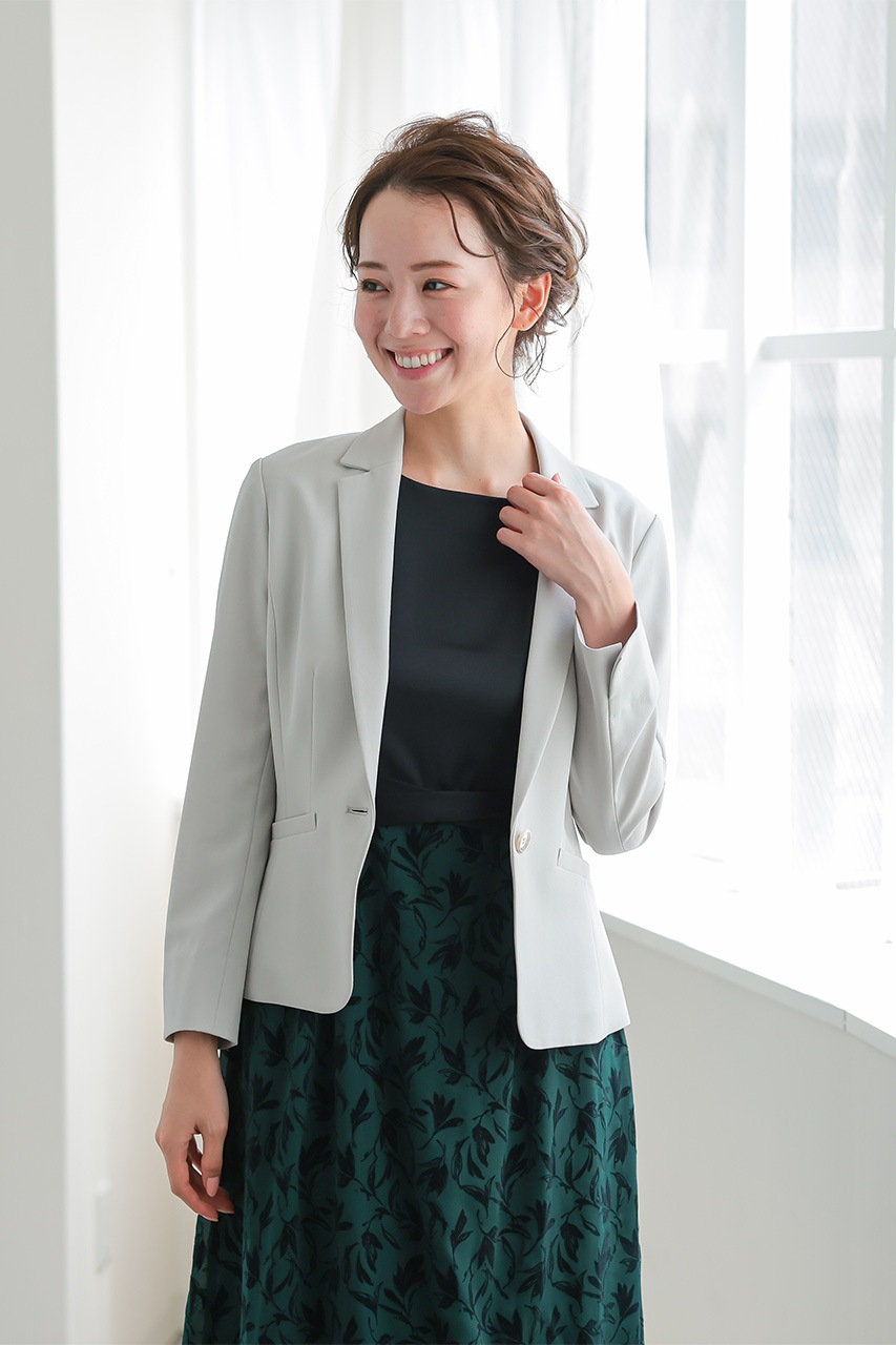 美品 ginza maggy テーラードジャケット ドレス グレー 無地 美