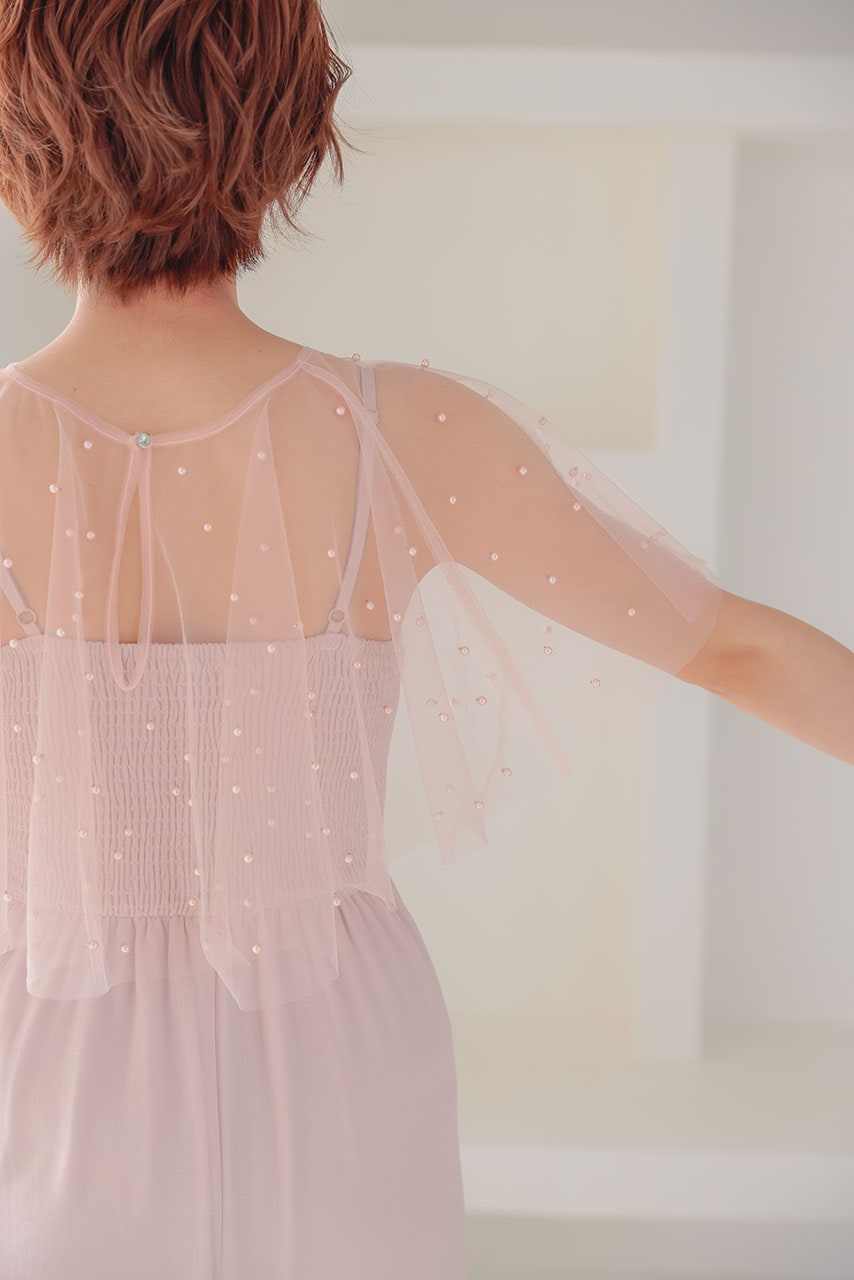 レイヤードパールロングドレス LM17840PK ｜パーティードレス・結婚式