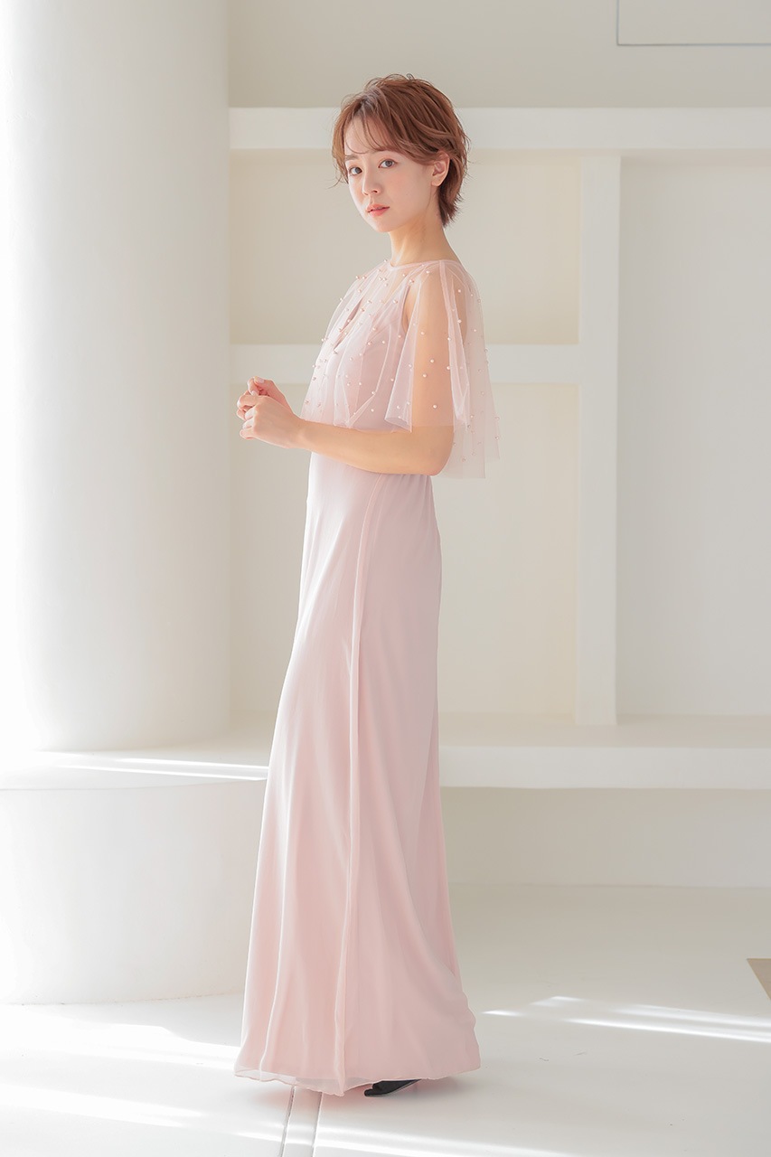 レイヤードパールロングドレス LM17840PK ｜パーティードレス・結婚式